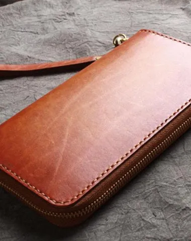 Handmade Leather Wristlet Wallet Mens Long Wallet Cool Long Clutch Wallet for Men Cyber Monday wallet sale
