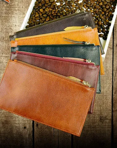 Handmade long wallet leather zip men brown Black vintage clutch card wallet for men Cyber Monday wallet sale
