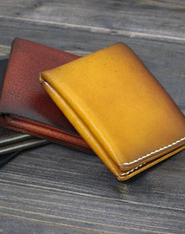 Handmade Men billfold leather Wallet on sale men vintage brown coffee wine Wallet on sale for him