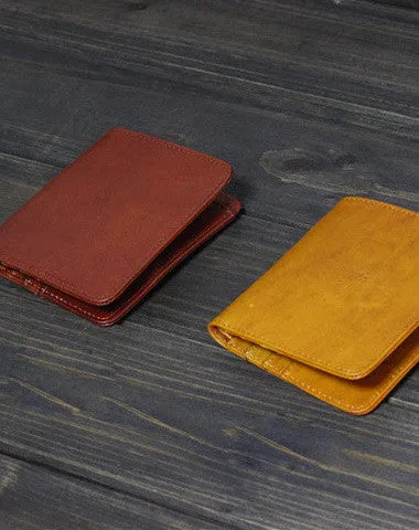 Handmade Men billfold leather Wallet on sale men vintage Wine Yellow card Wallet on sale for him