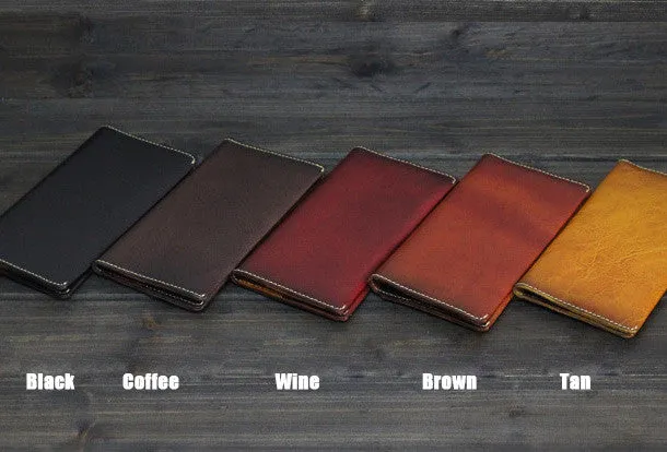 Handmade Men long leather wallet men vintage brown wallets for him