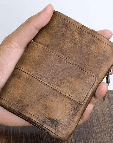 Handmade Mens Chain Biker Wallet on sale Cool billfold Leather Wallet on sale Men Small Wallet on sale for Men