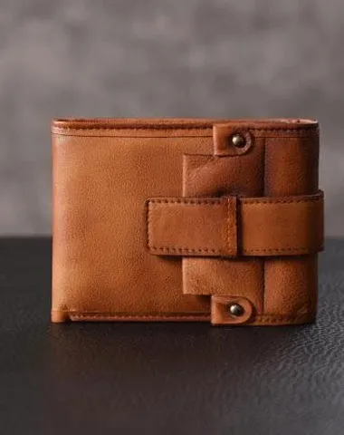 Handmade Mens Cool billfold Leather Wallet on sale Men Small Slim Wallets on sale Bifold for Men