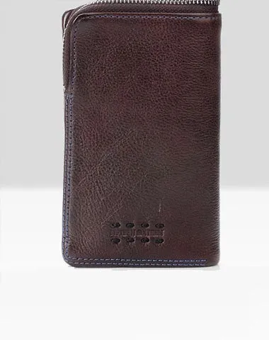 Handmade Mens Cool billfold Leather Wallet on sale Men Small Zipper Wallets on sale Bifold for Men