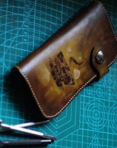 Handmade Tooled Mens Leather Long Biker Wallet Cool Long Chain Wallet for Men Cyber Monday wallet sale