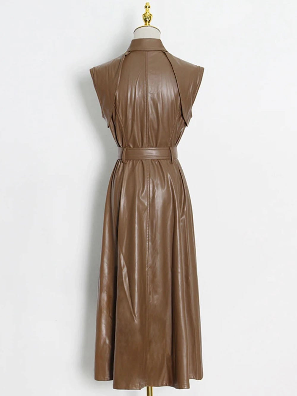 HERANE Leather Midi Dress
