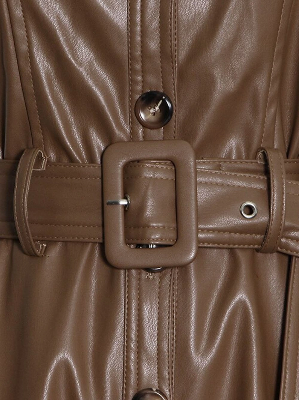 HERANE Leather Midi Dress