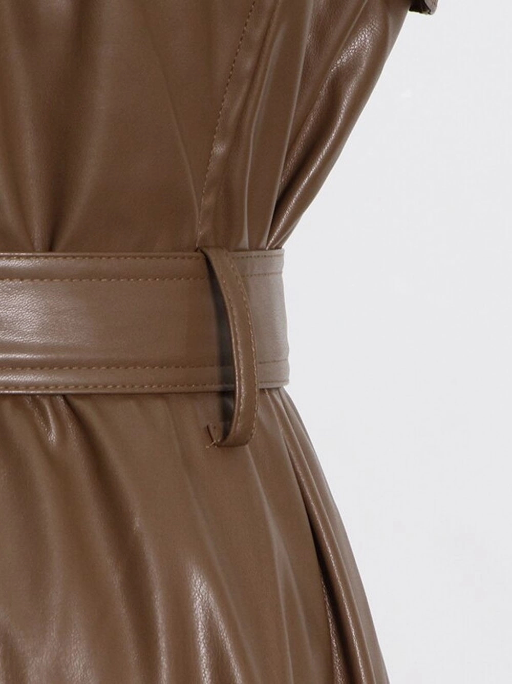 HERANE Leather Midi Dress