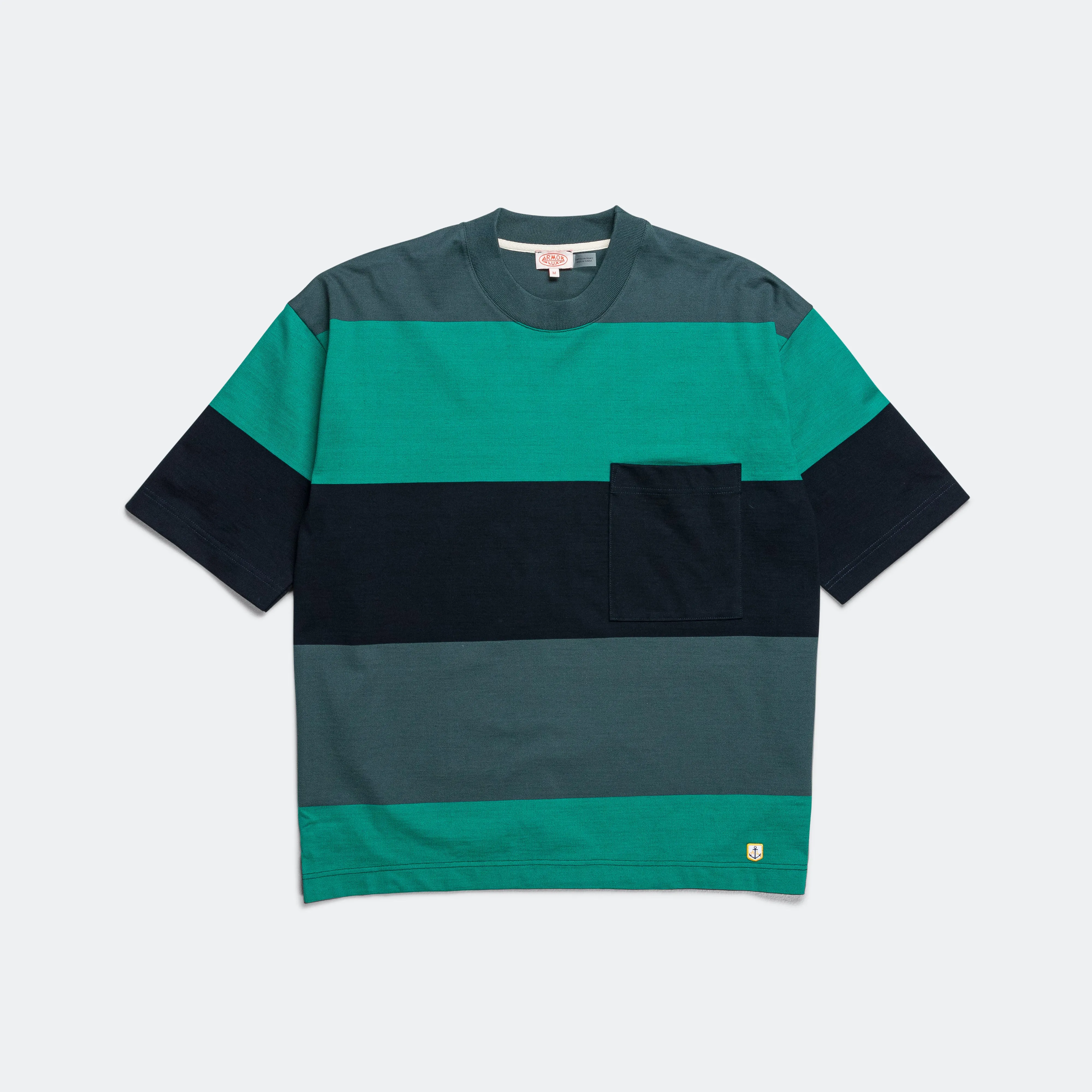 Heritage Pocket Stripe T-Shirt - Dark Storm/Aquagreen