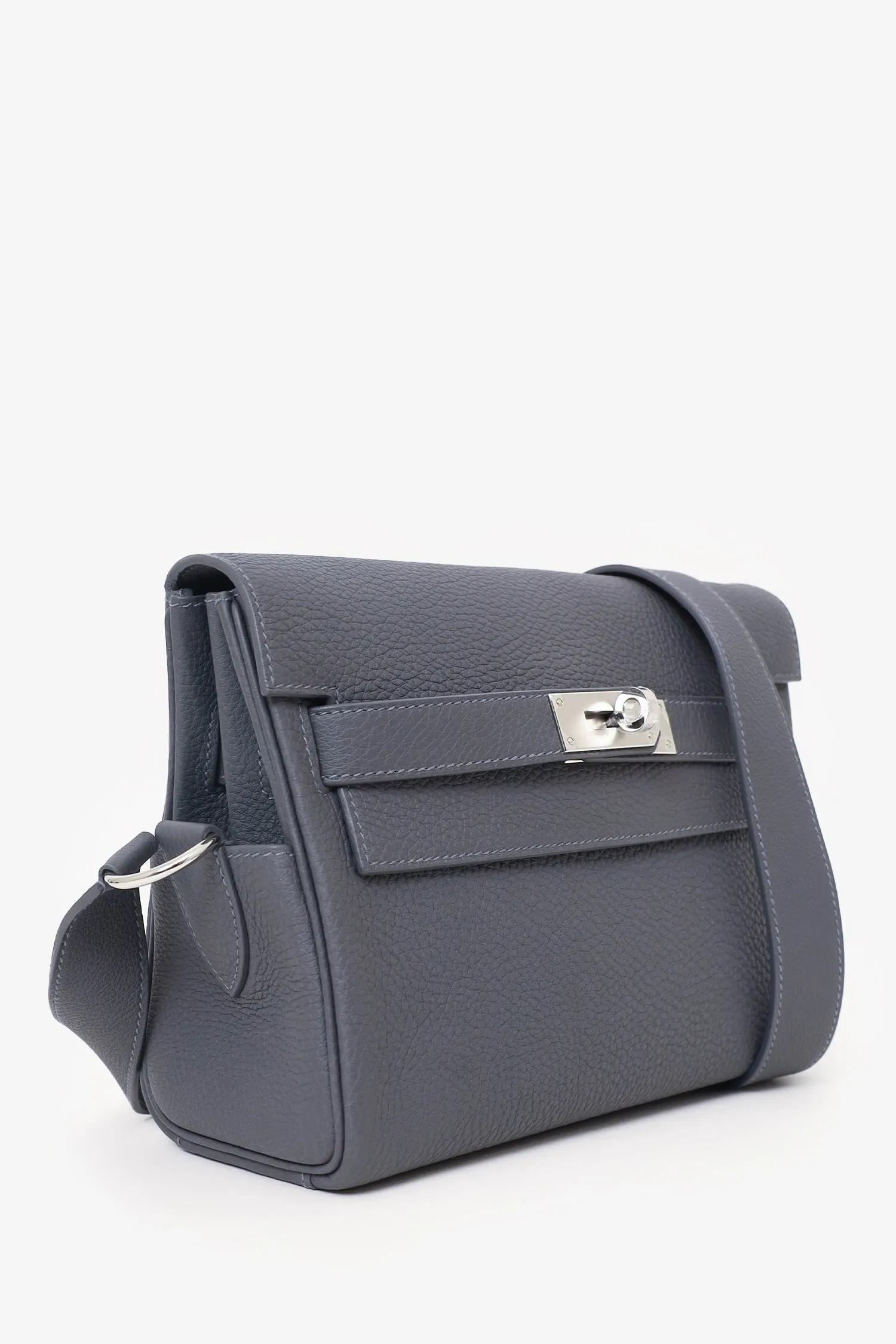 Hermes 2024 Grey Togo Leather Kelly Messenger Bag