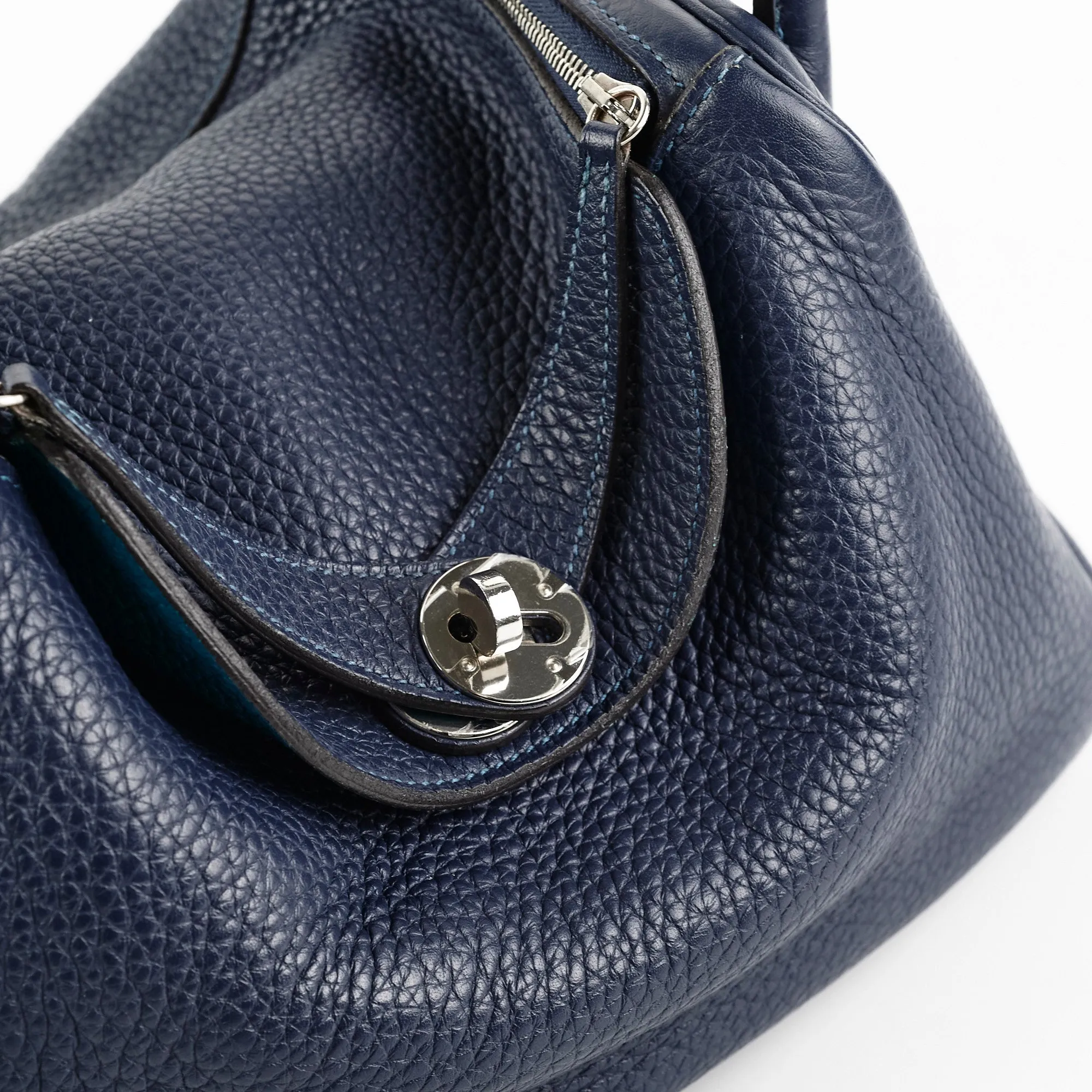 Hermes Lindy 26 Bleu Sapphire Clemence - Stamp Q Square