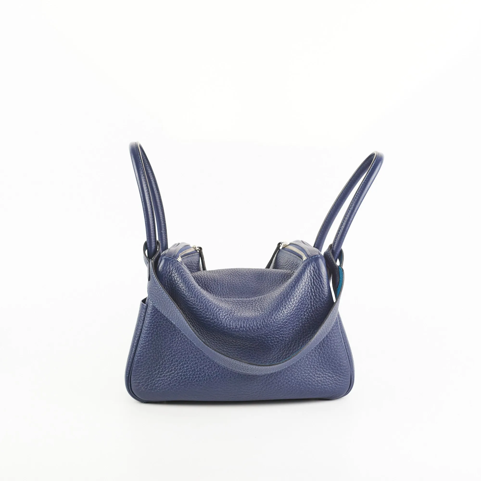 Hermes Lindy 26 Bleu Sapphire Clemence - Stamp Q Square