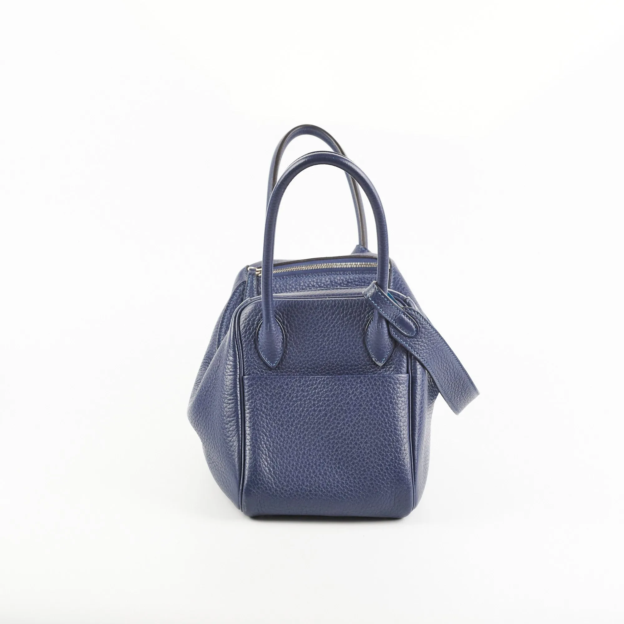 Hermes Lindy 26 Bleu Sapphire Clemence - Stamp Q Square