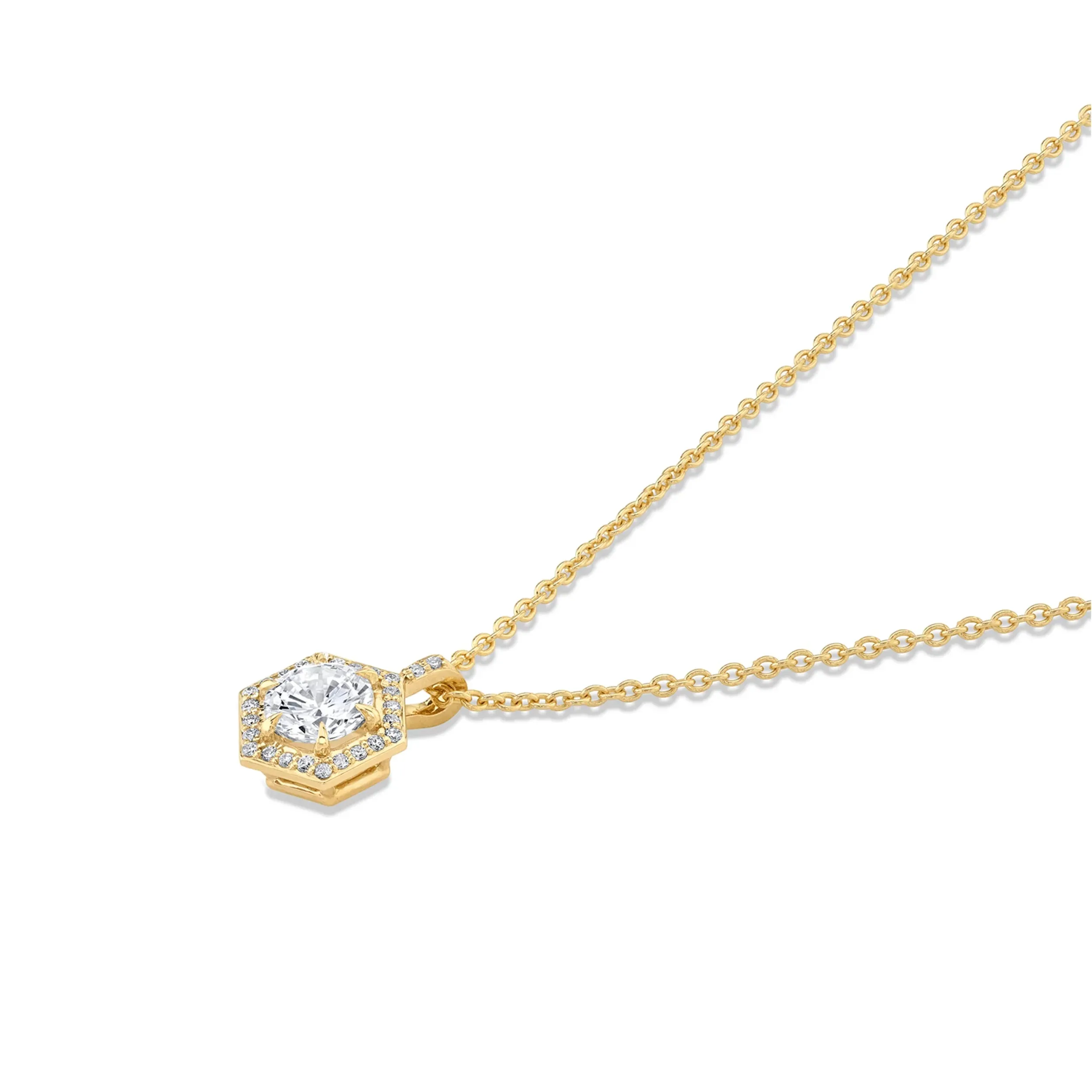 Hex Halo Solitaire Pendant P424-1.0