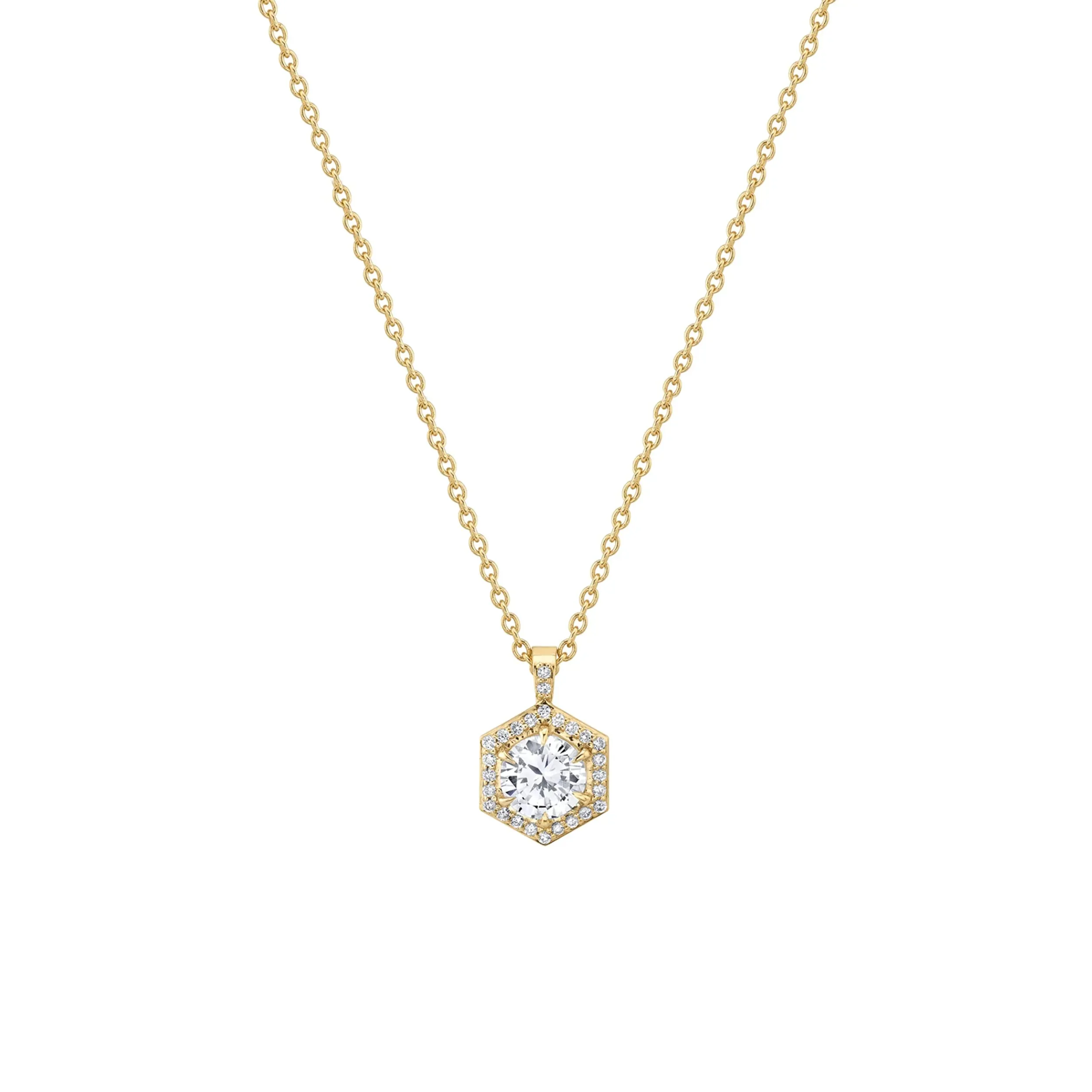 Hex Halo Solitaire Pendant P424-1.0
