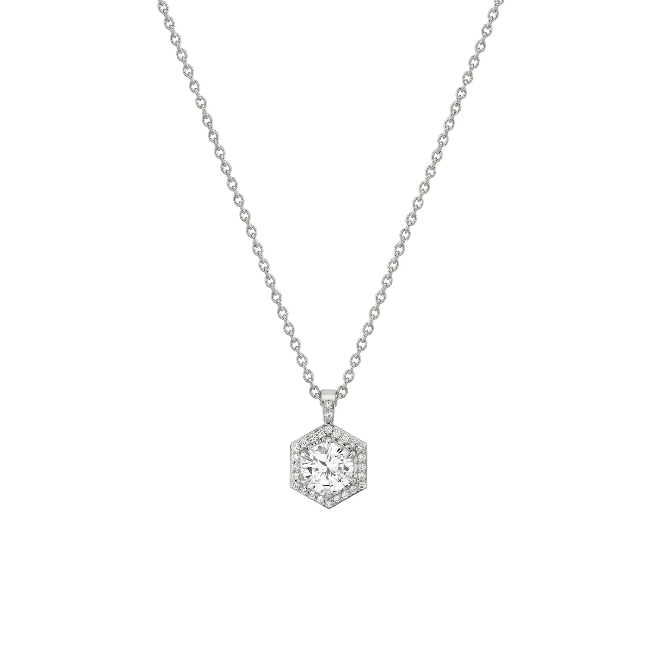 Hex Halo Solitaire Pendant P424-1.0