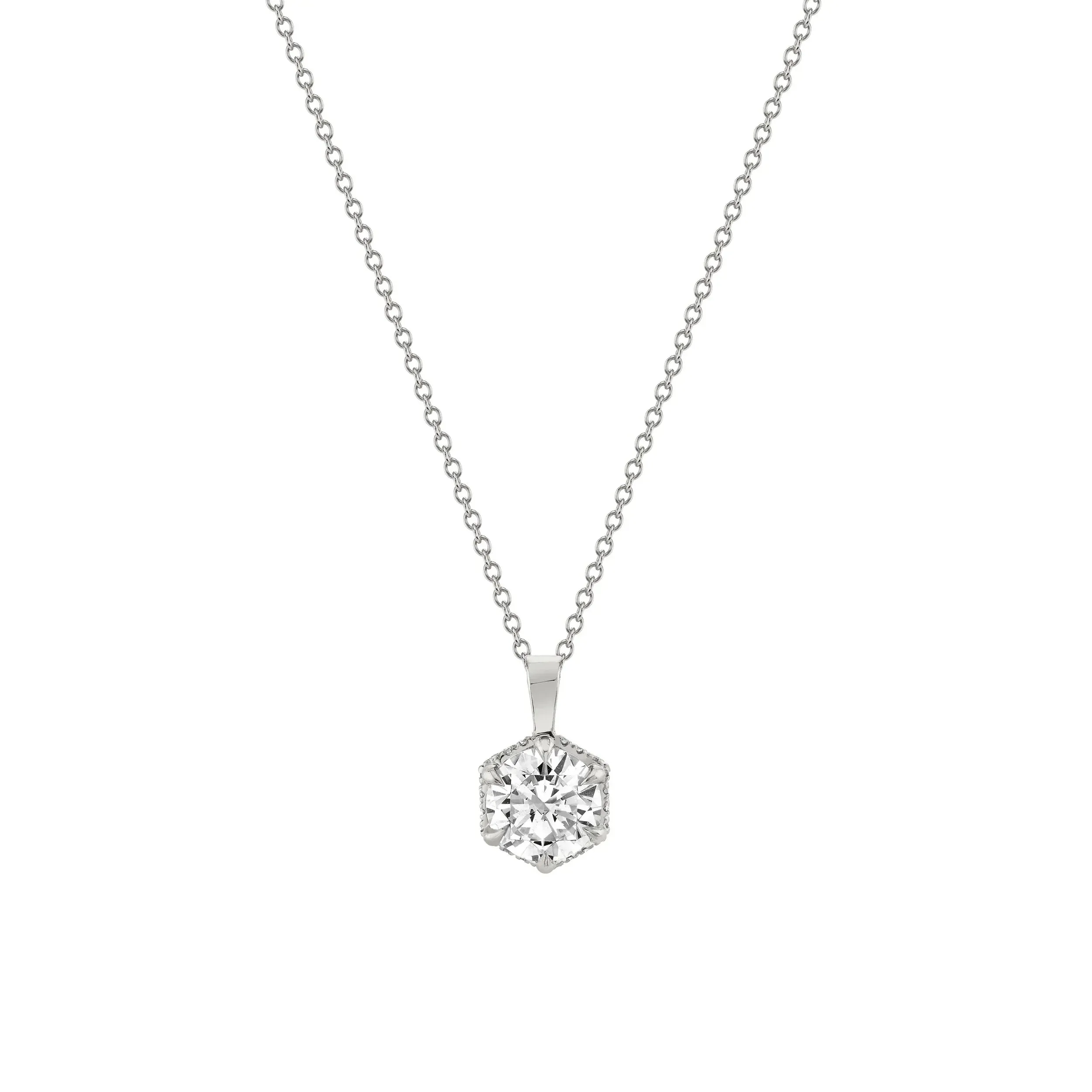 Hex Halo Solitaire Pendant P427-1.0