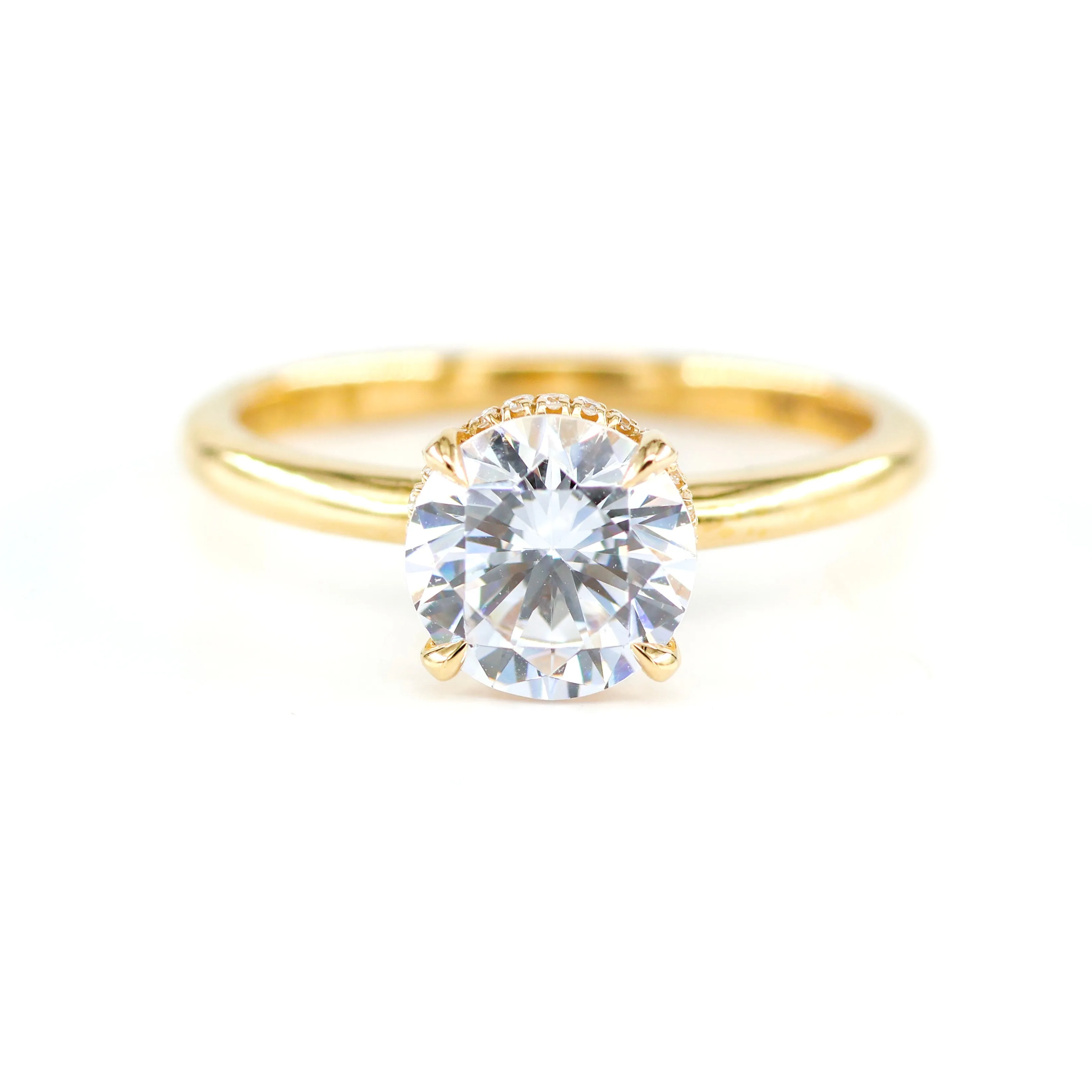Hidden Halo Round Diamond Engagement Ring 4690081