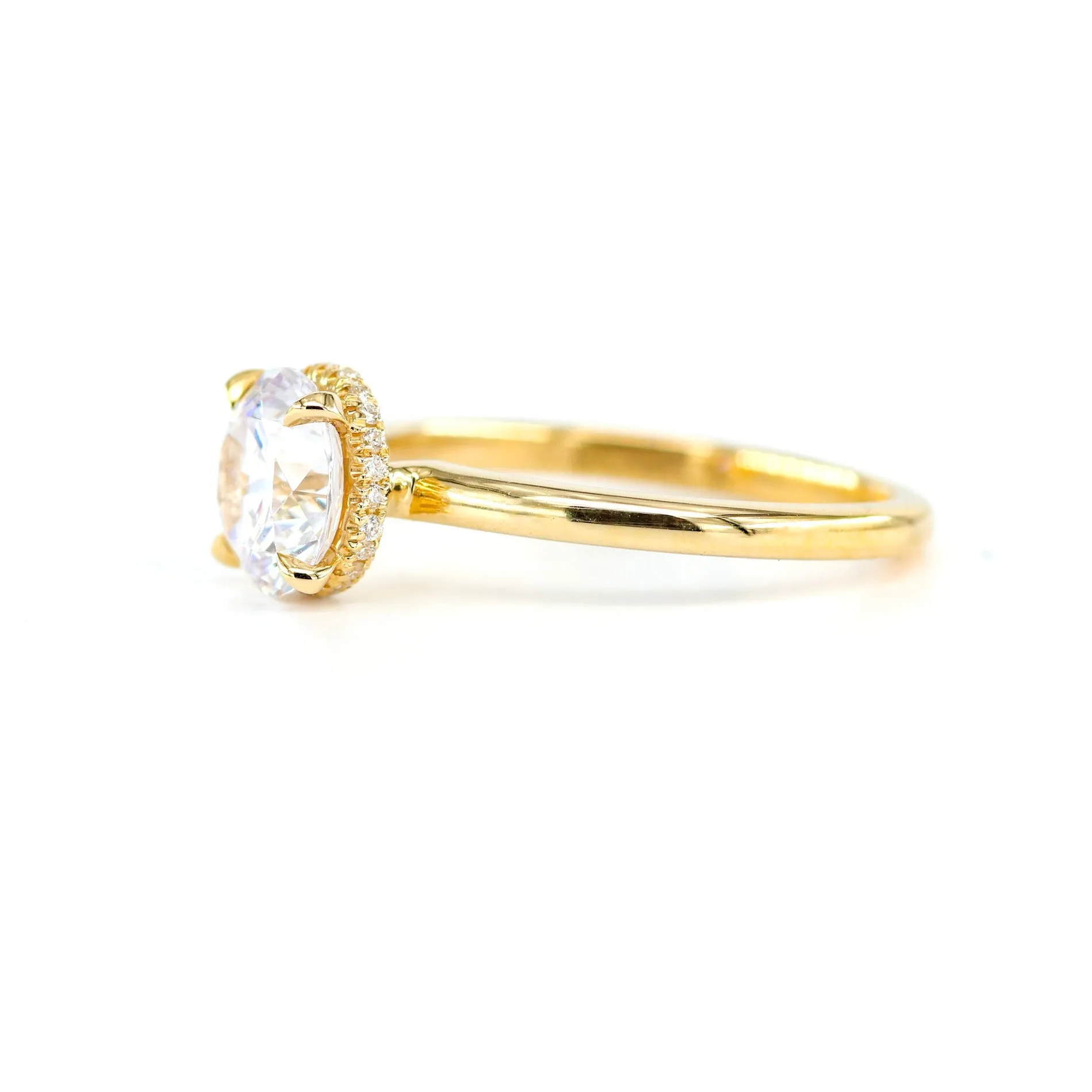 Hidden Halo Round Diamond Engagement Ring 4690081