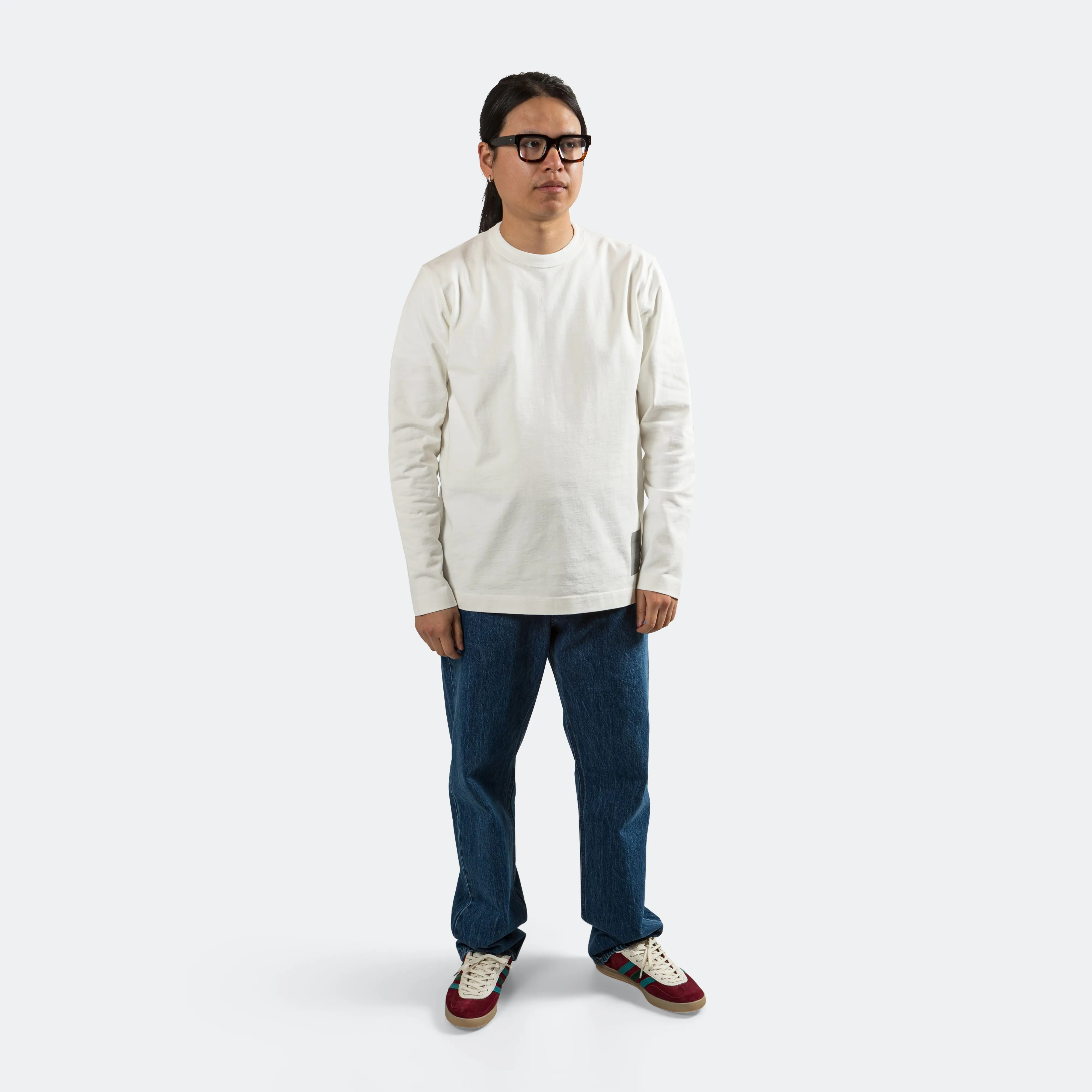Holger Relaxed Organic Heavy Tab Series LS T-Shirt - White
