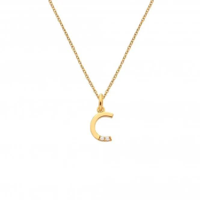 Hot Diamonds Initial C Gold Plated Silver Pendant DP941 