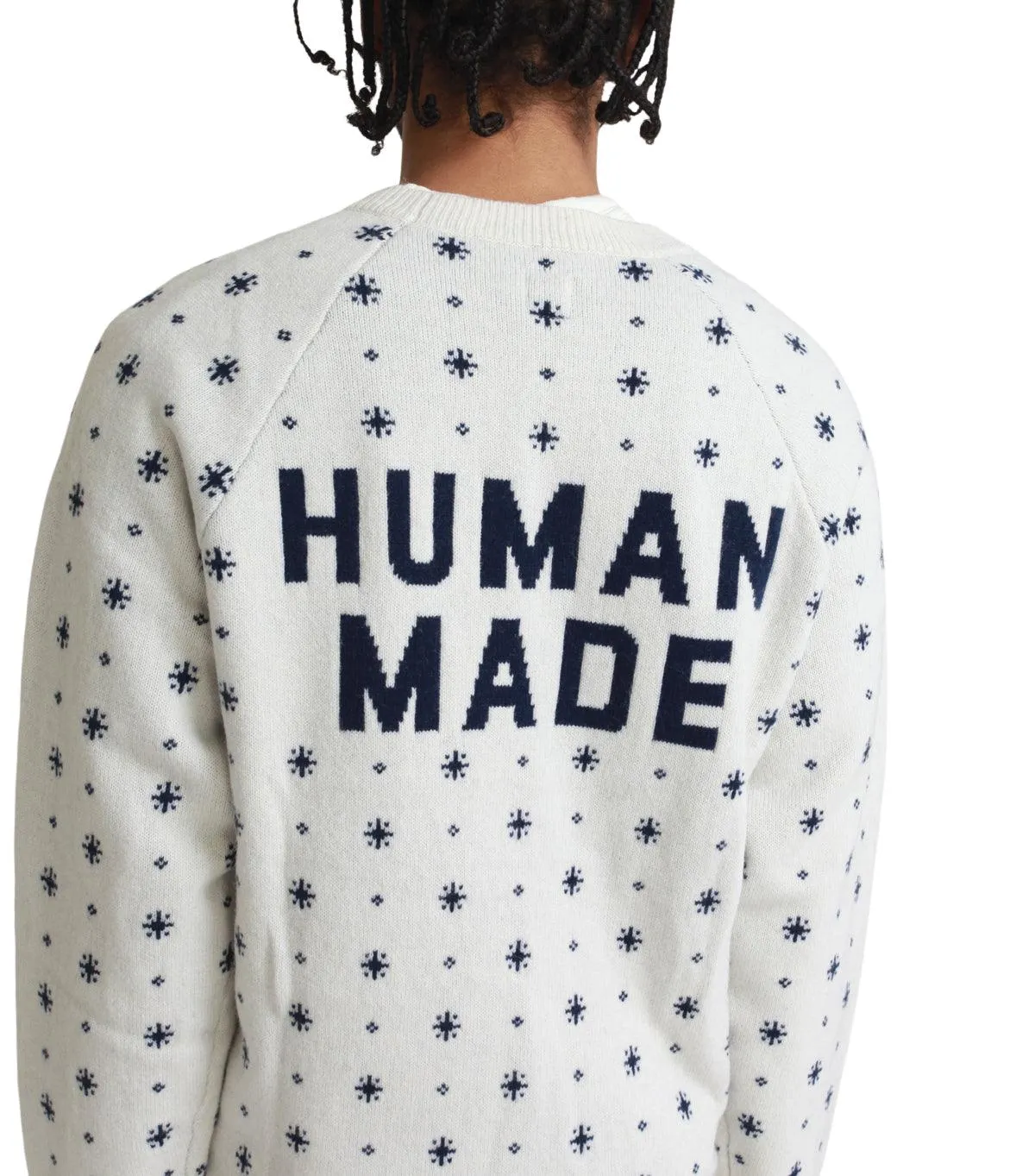 Human Made Polar Bear Jacquard Knit Sweater White