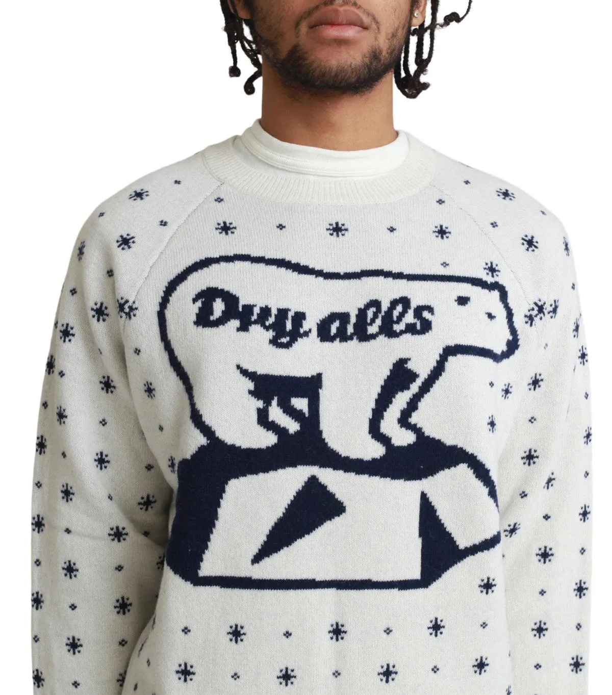 Human Made Polar Bear Jacquard Knit Sweater White