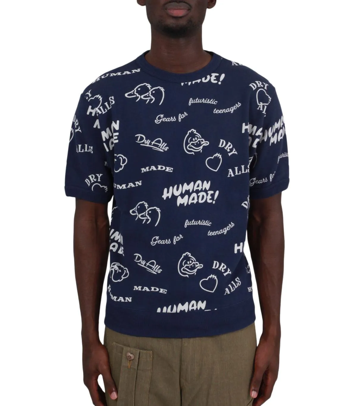 Human Made Printed S/S Sweatshirt Navy