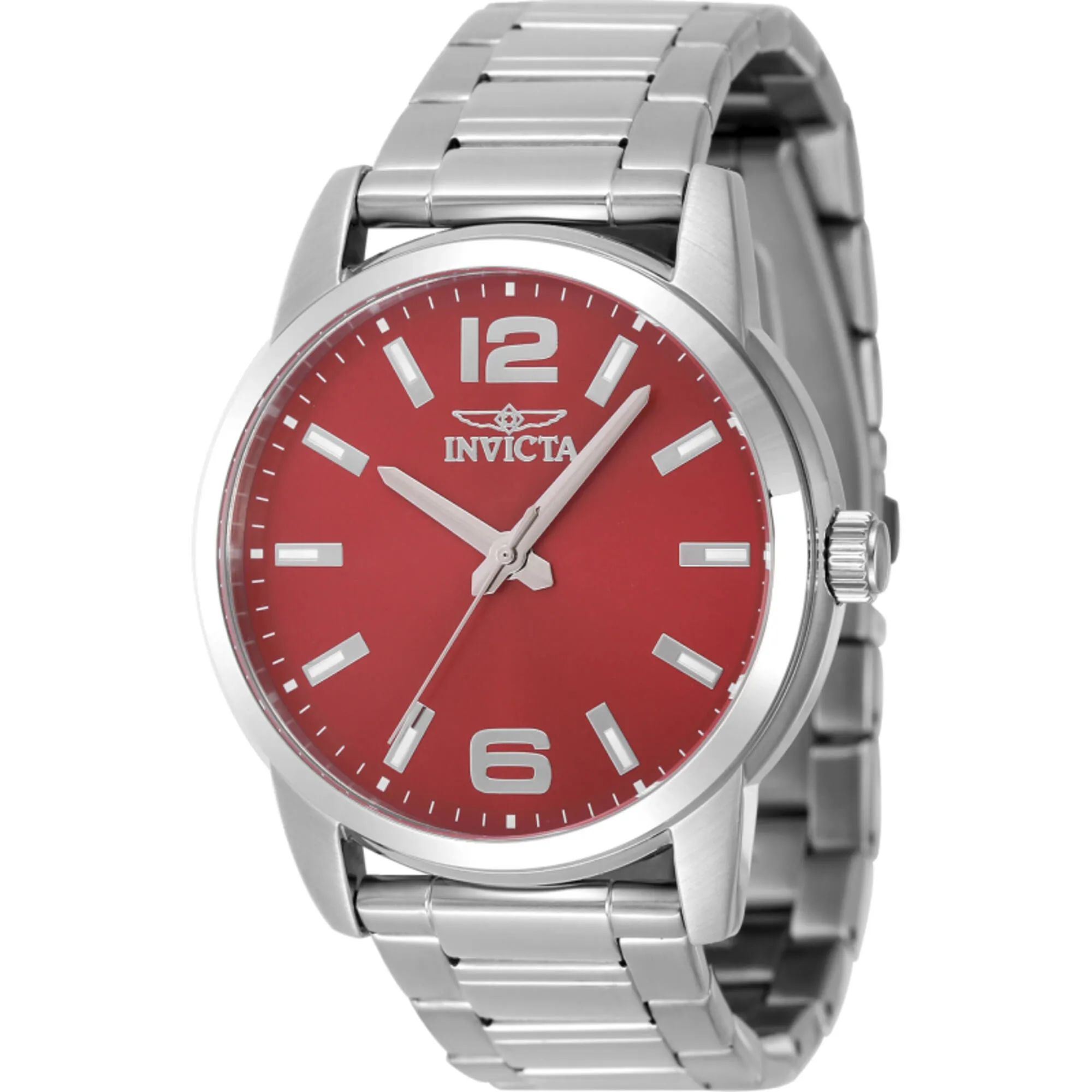 Invicta Men's Watch - Celestial Quartz Red Dial Silver Tone Steel Bracelet | 48496 