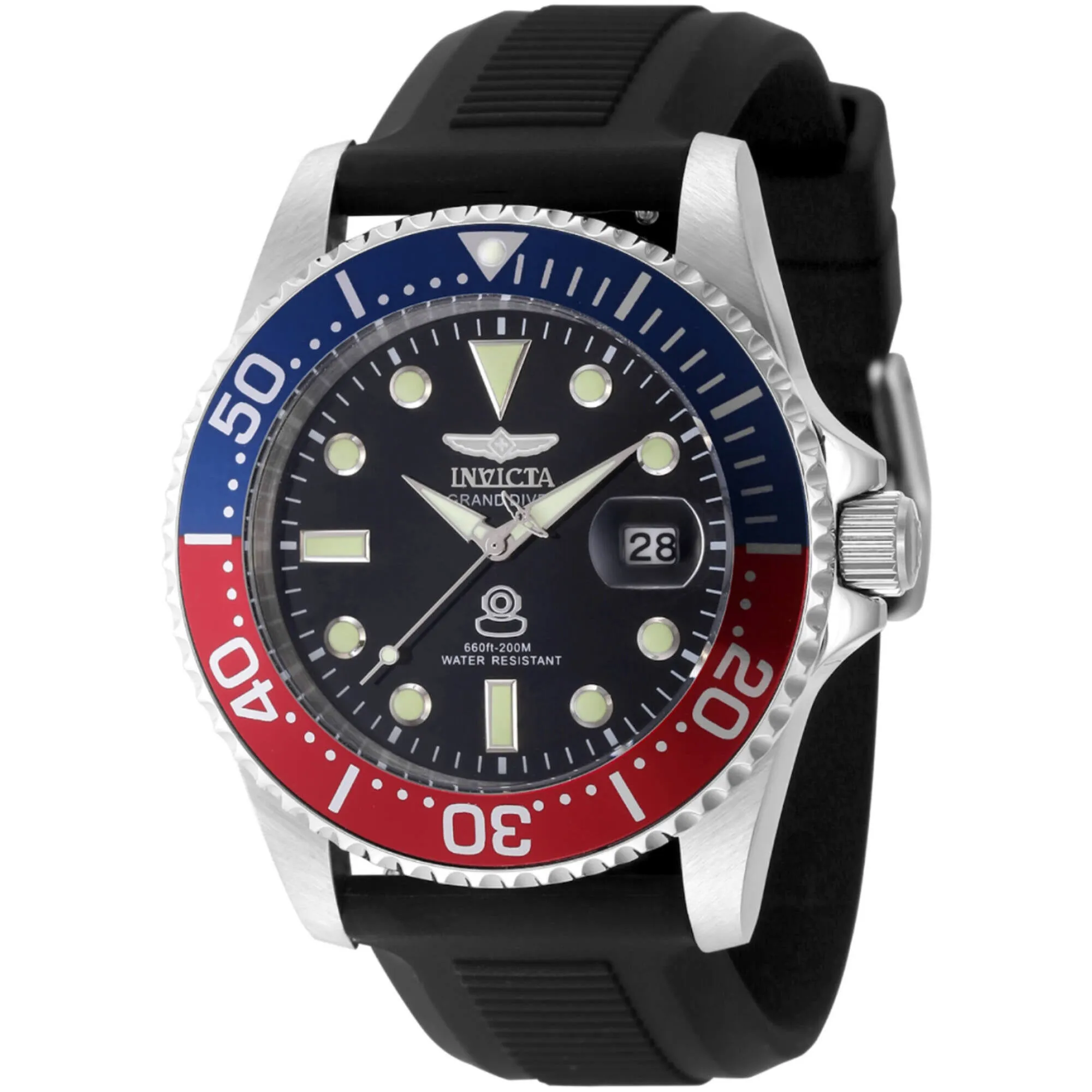 Invicta Men's Watch - Pro Diver Rotating Bezel Silver Steel Bracelet Dive | 48215