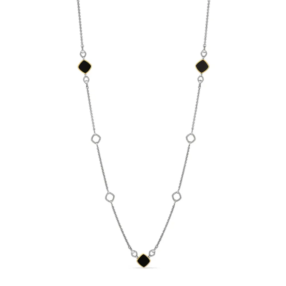Judith Ripka Eternity Long Station Necklace Gemstones 