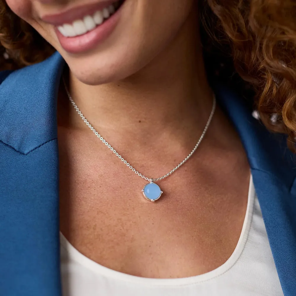 Julie Vos Silver Honeybee Solitaire Necklace