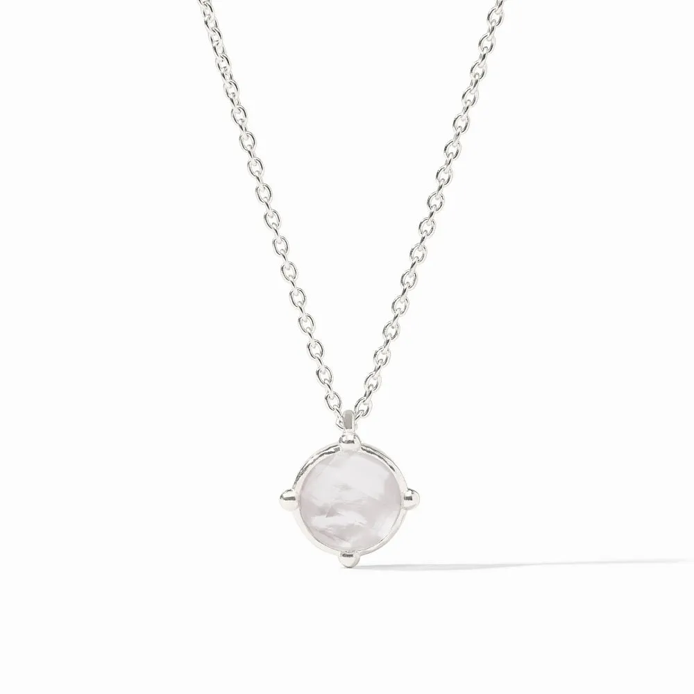 Julie Vos Silver Honeybee Solitaire Necklace 