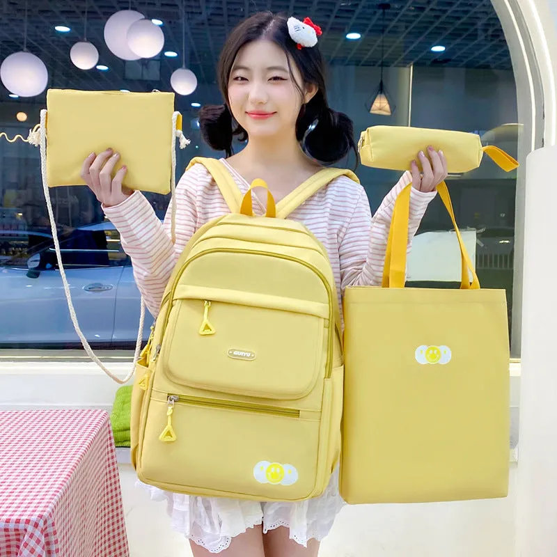 Junior high school students 4-piece large capacity backpack
