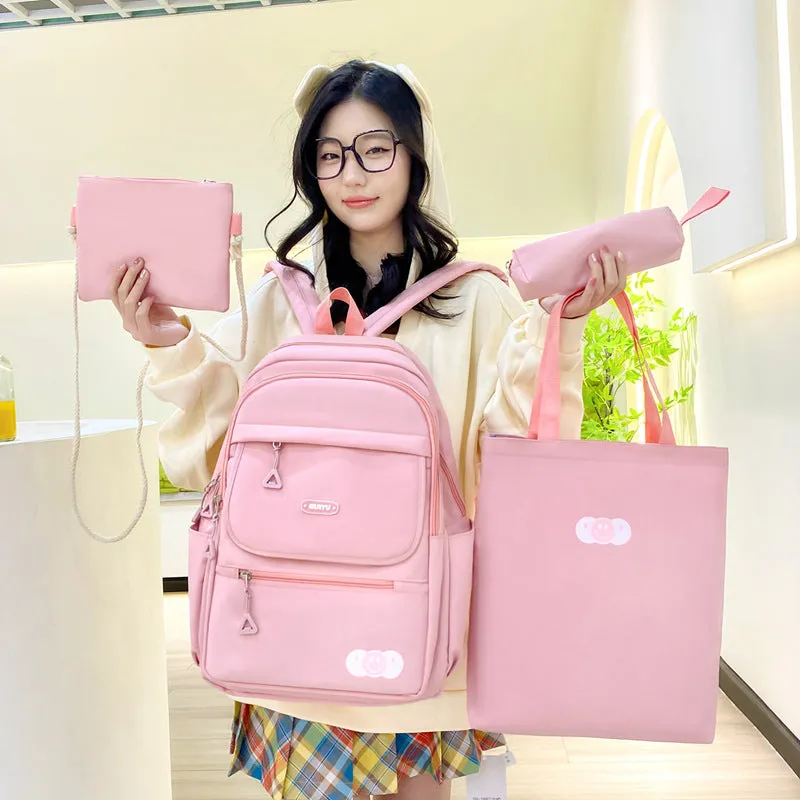 Junior high school students 4-piece large capacity backpack