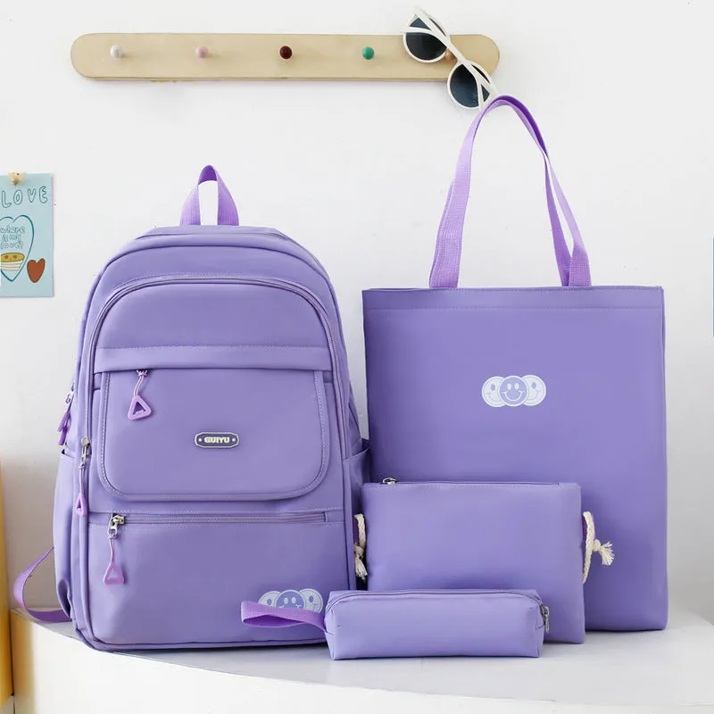 Junior high school students 4-piece large capacity backpack