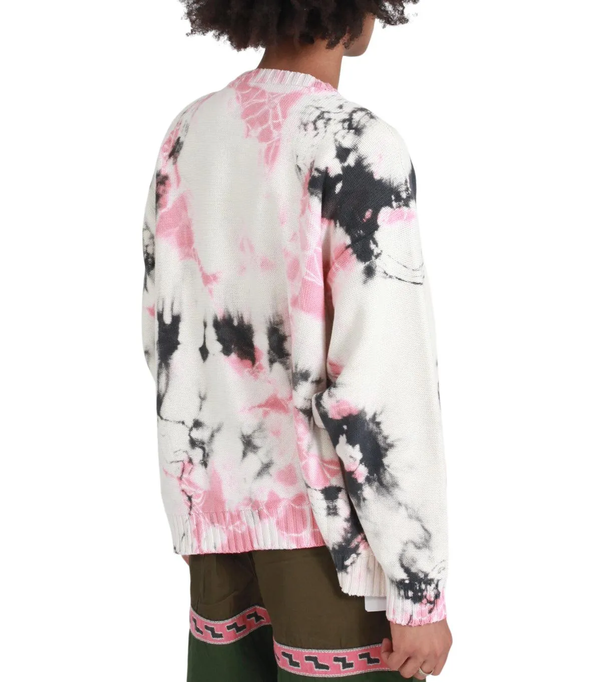 Kapital 5G Cotton Knit Crew Sweater (Ashbury Dyed) Black Pink