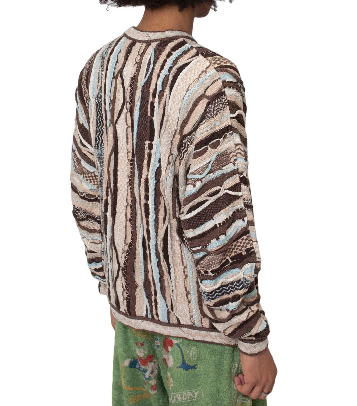 Kapital 7G Knit Gaudy Crew Sweater Brown