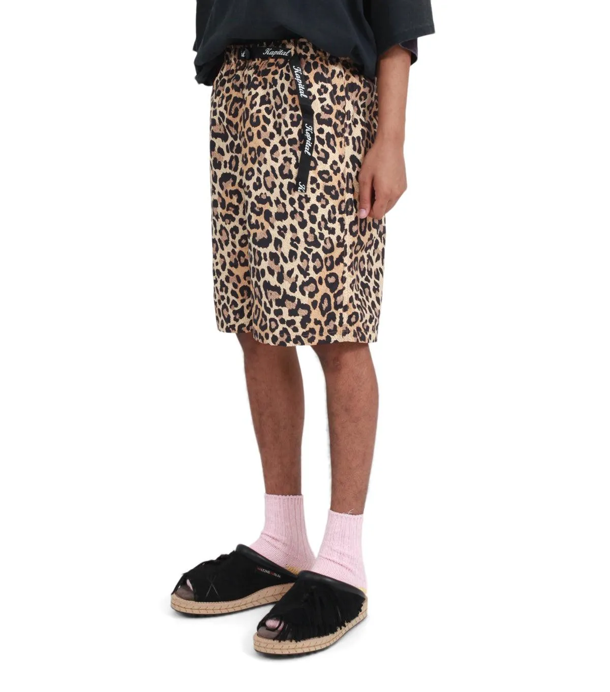 Kapital Fast-Dry Taffeta Leopard Shorts Brown
