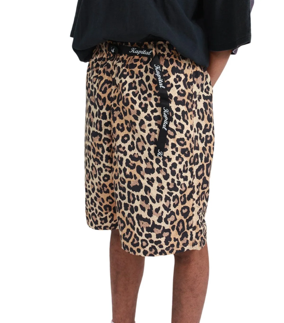 Kapital Fast-Dry Taffeta Leopard Shorts Brown