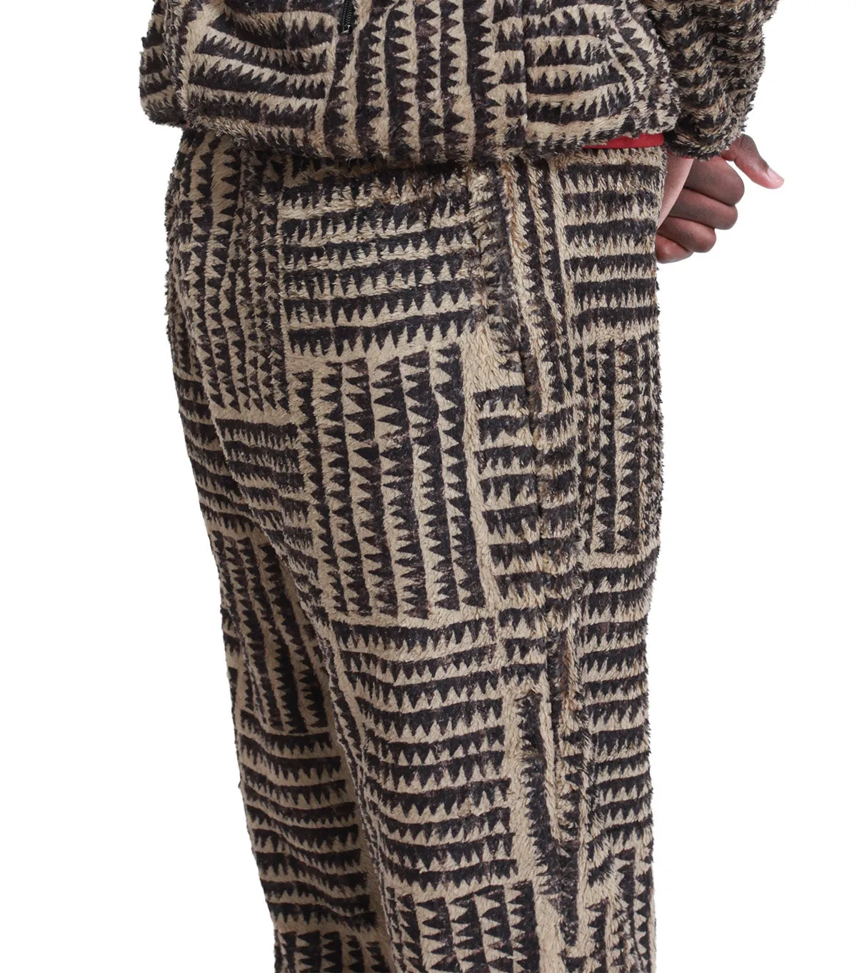 Kapital Hacksaw-Block Fleece Easy Pants Beige
