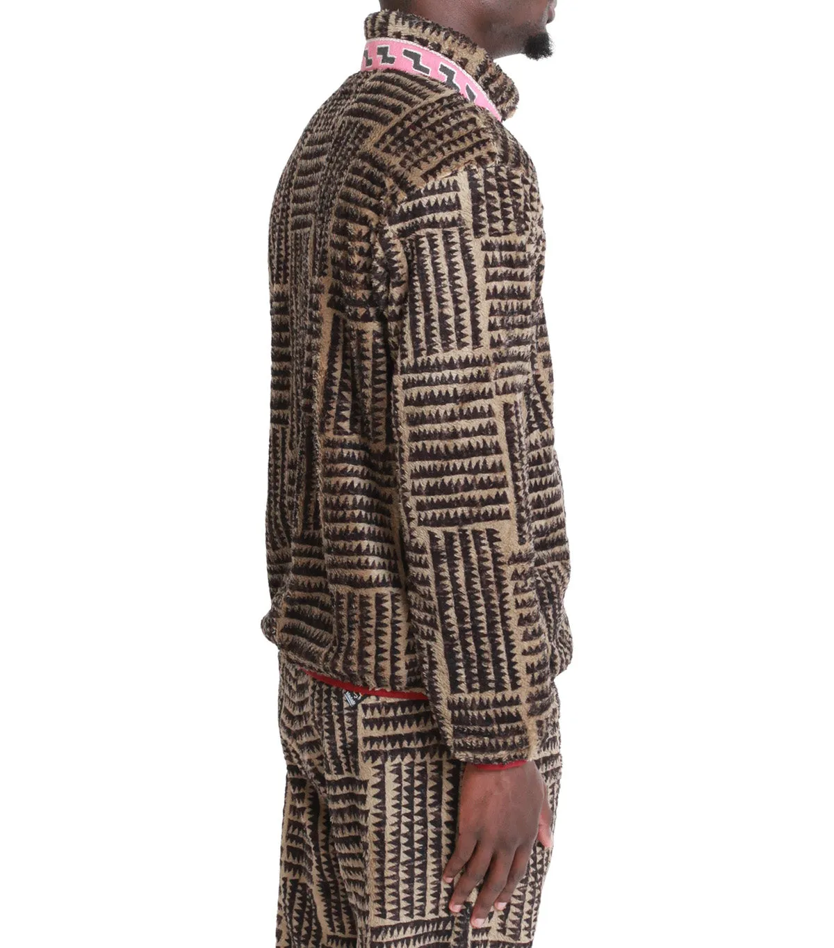 Kapital Hacksaw-Block Fleece Zip Blouson Beige