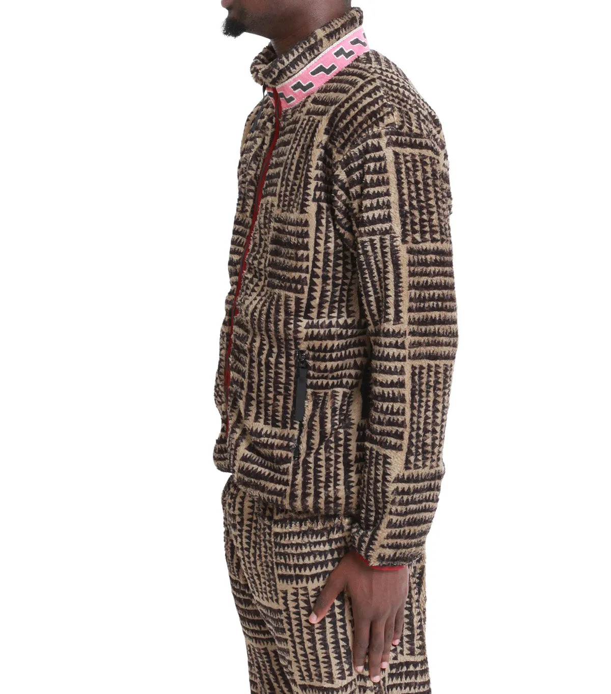 Kapital Hacksaw-Block Fleece Zip Blouson Beige