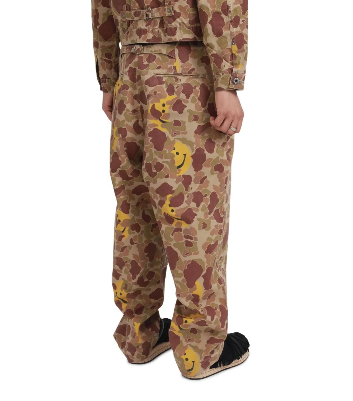 Kapital Herringbone Happy Peek-A-Boo Camo Nime Pants Beige