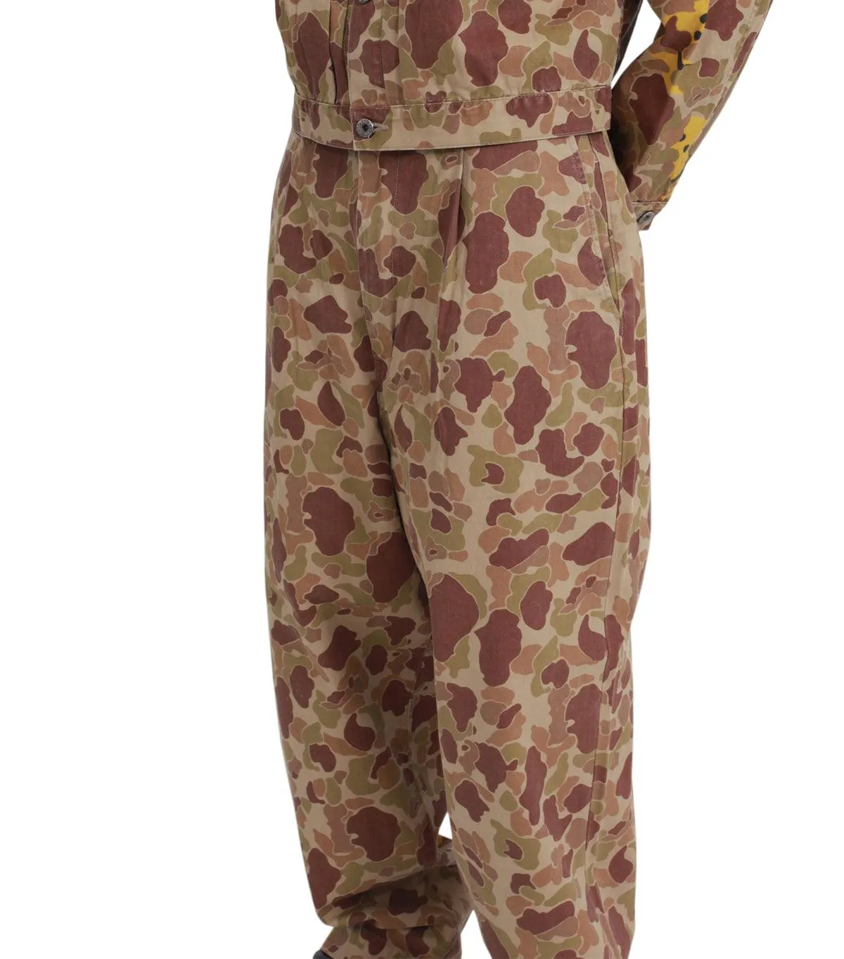 Kapital Herringbone Happy Peek-A-Boo Camo Nime Pants Beige