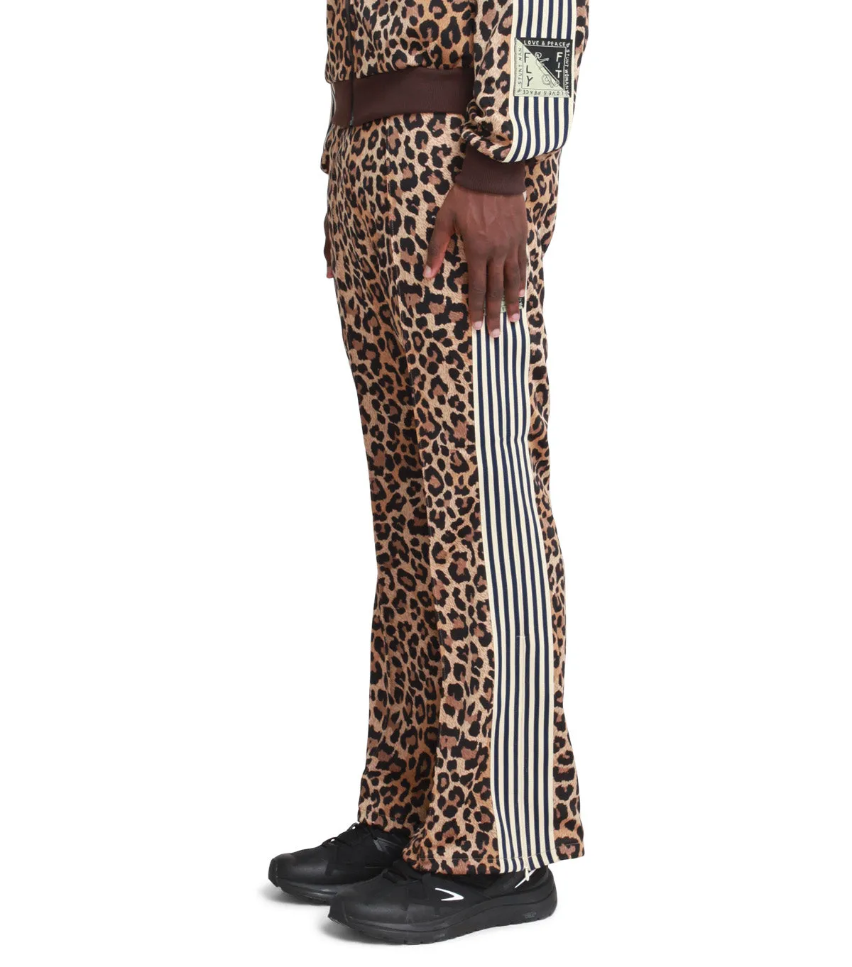 Kapital Smooth Jersey Leopard Stant Man & Woman Track Pants Brown