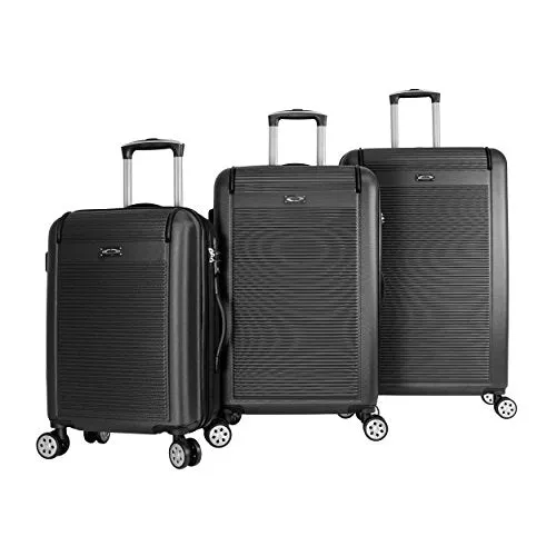 Kemyer 3-piece Hardside Tsa Lock Lightweight Spinner Rolling Luggage Set, Black mega luggage savings