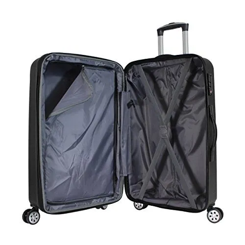 Kemyer 3-piece Hardside Tsa Lock Lightweight Spinner Rolling Luggage Set, Black