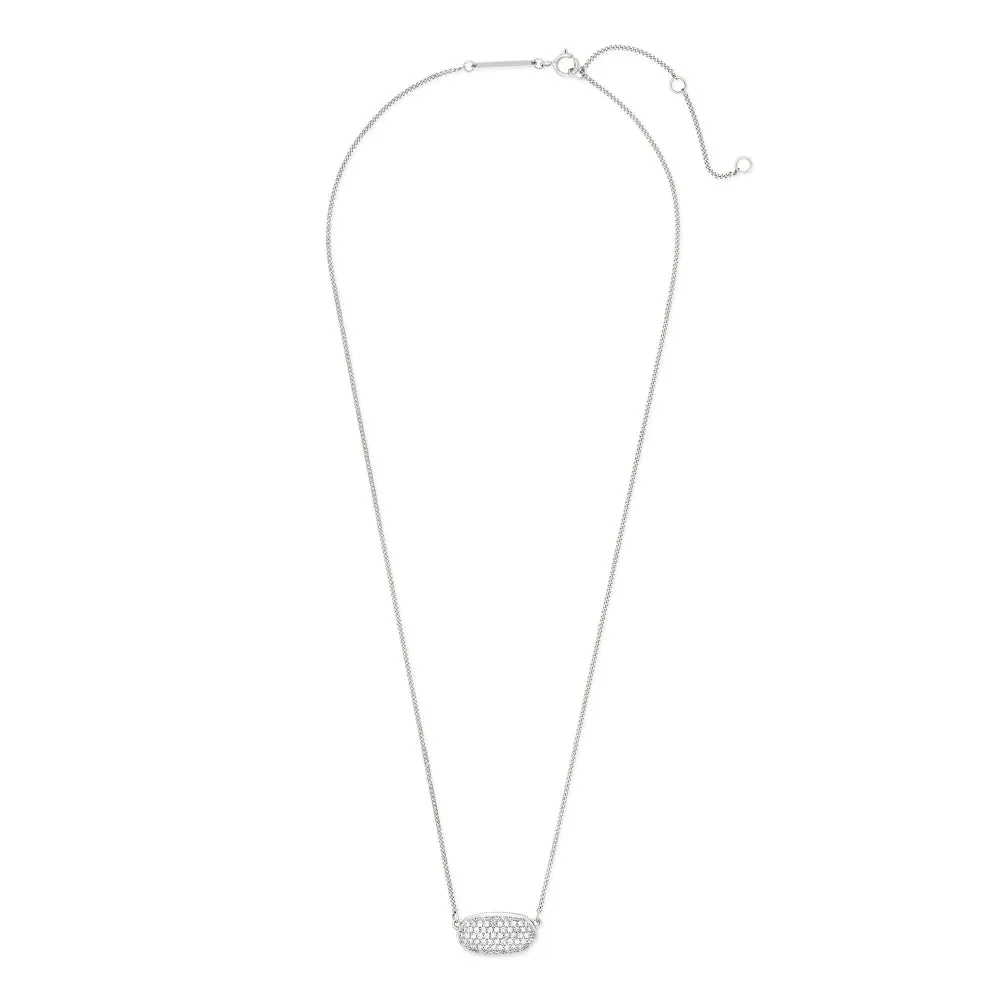 Kendra Scott Elisa 14k Gold Pendant Necklace in Pave White Diamond