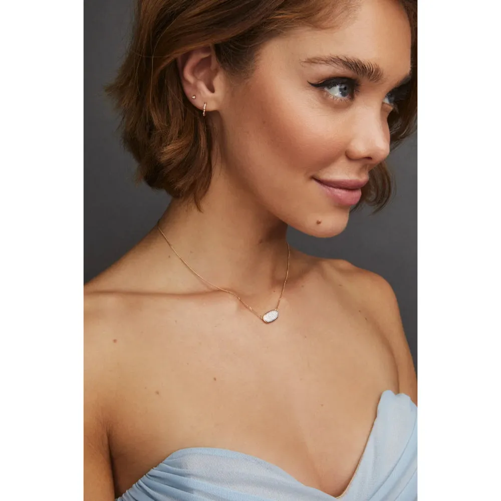 Kendra Scott Elisa 14k Gold Pendant Necklace in Pave White Diamond